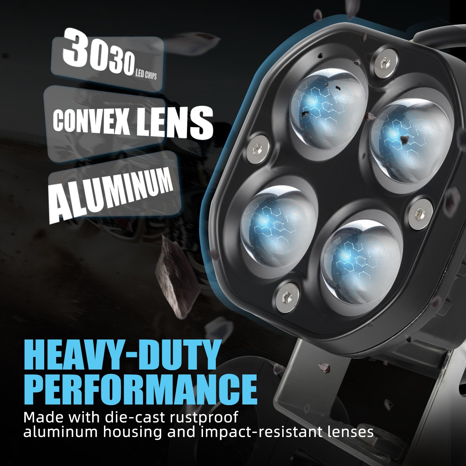 1" Front Bumper Spot LED Work Light Pods For Yamaha Tenere 700 XTZ700 2019-2024