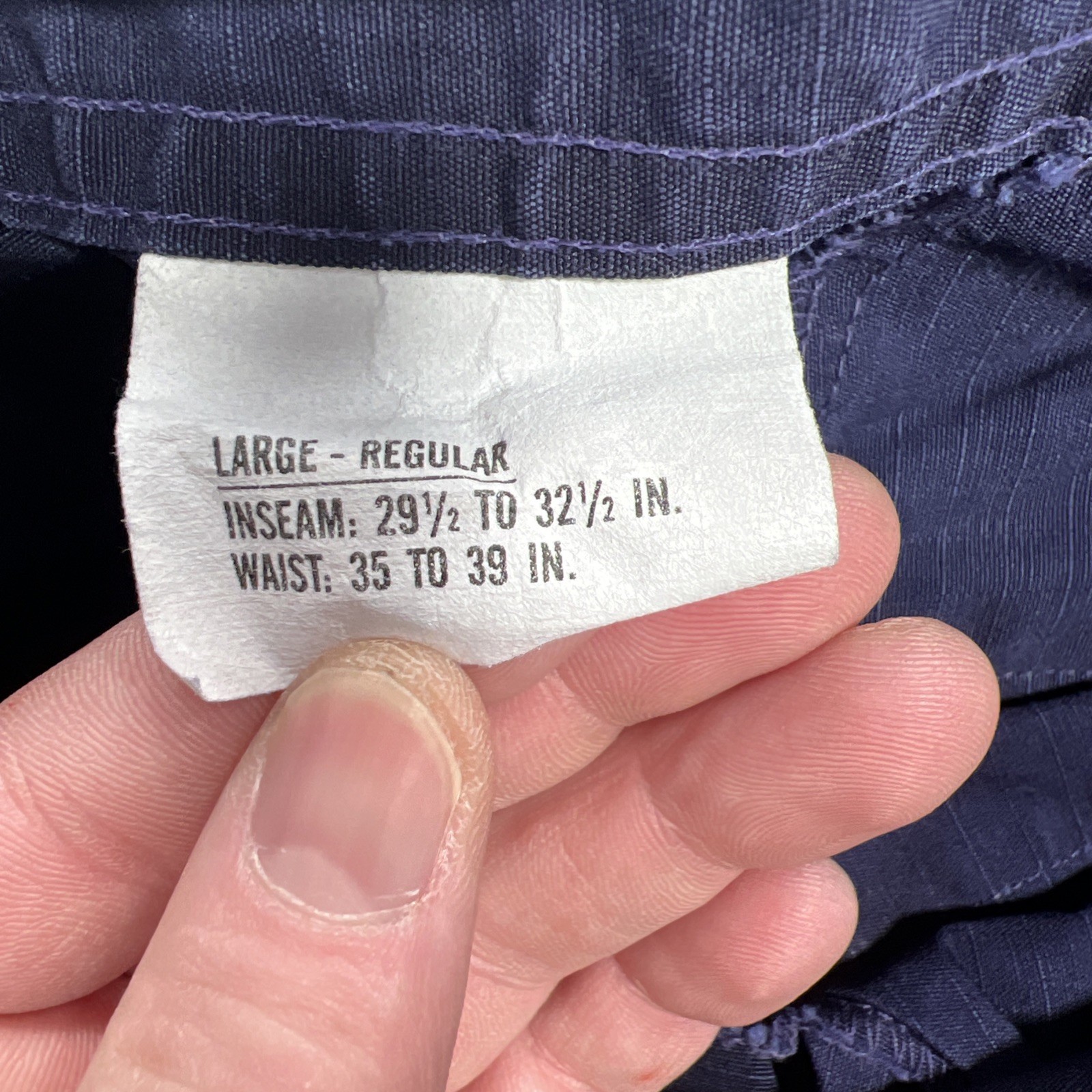 USCG Coast Guard Pants Sz Large Reg Blue Operational Trousers Dress Ripstop USGI