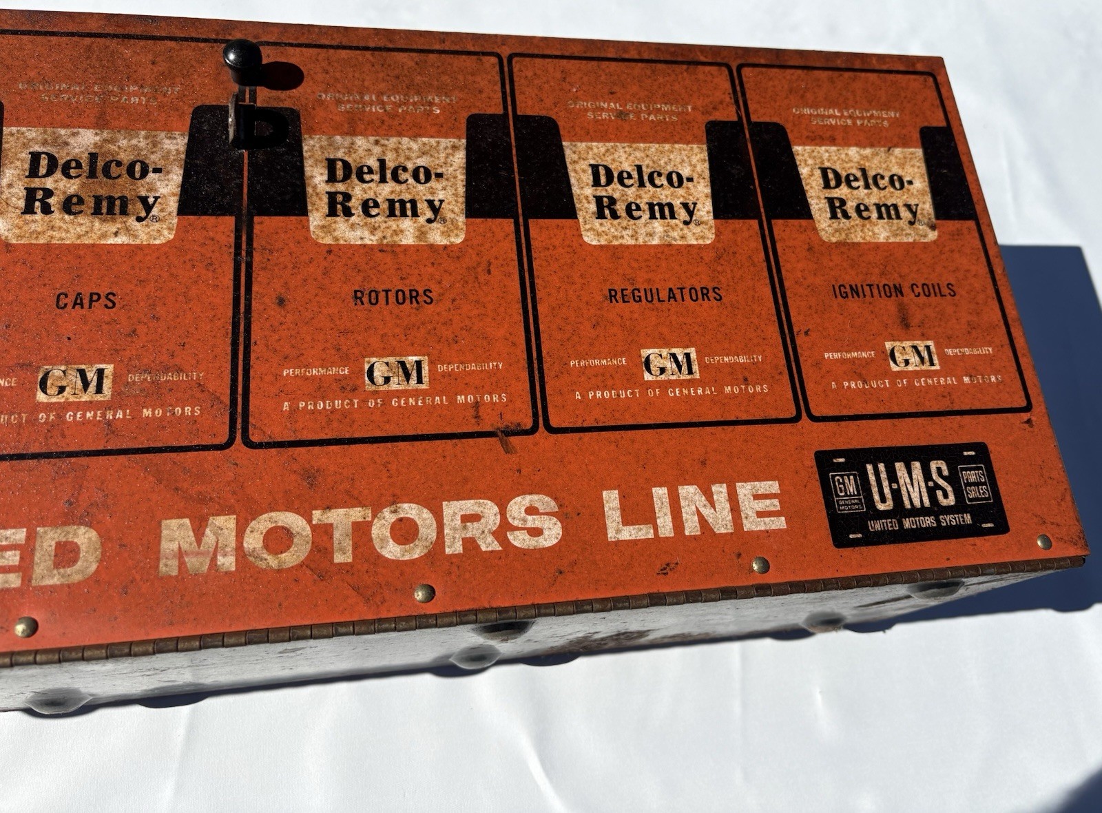 Vintage General Motors Delco Remy Ignition Parts Cabinet Dealer Man Cave