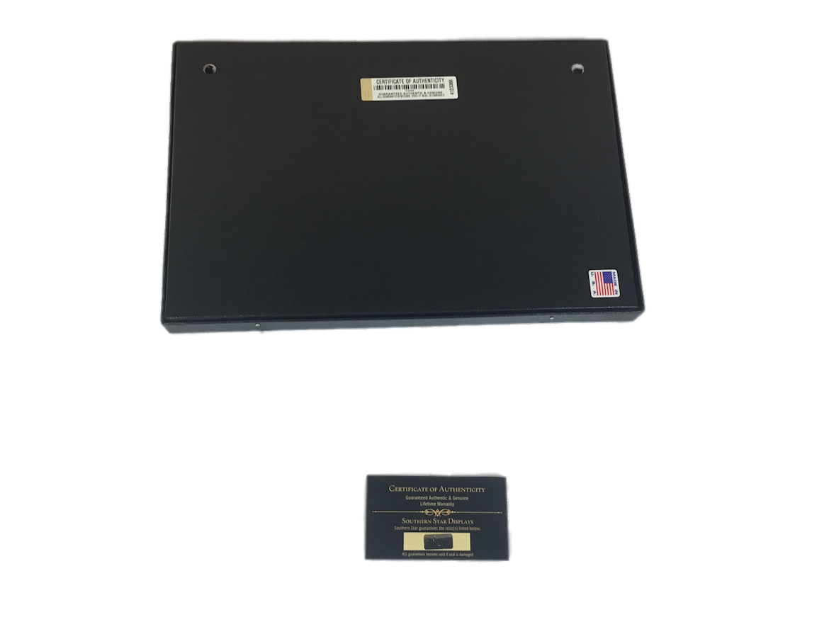 Revolutionary War Bullet, Button, Clay Pipe & Marble in Display Case with COA