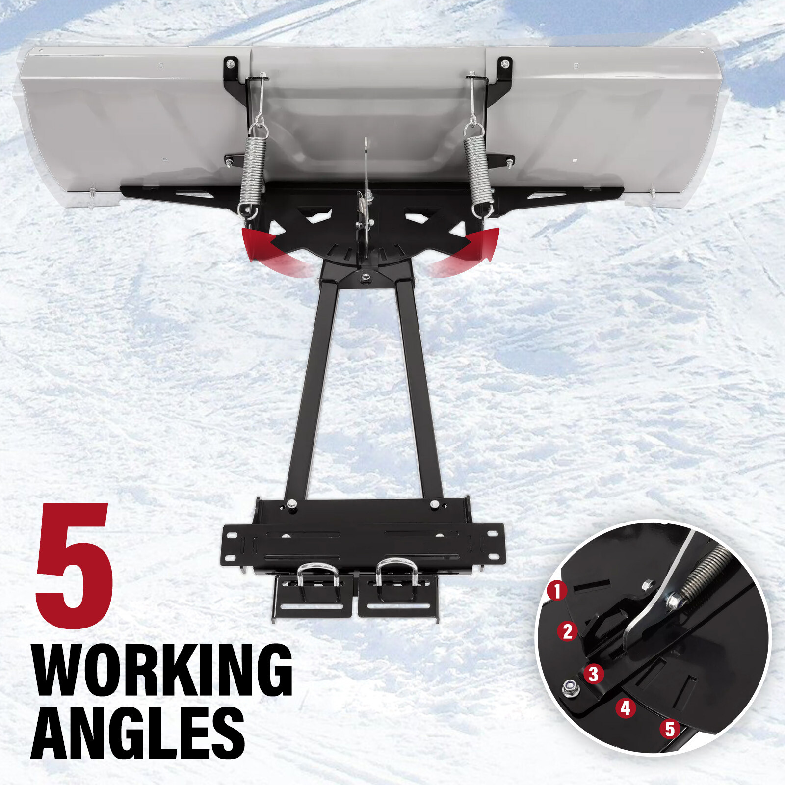 Snow Plow Blade Kit Universal For ATV Steel Adjustable 48"- 60" Width W/Hardware