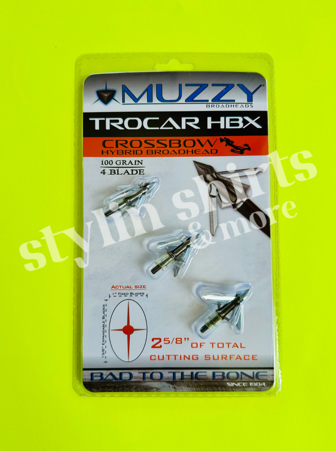 1 pk Muzzy Archery Trocar HBX CROSSBOW Mechanical 4 blade 100 Grain 3 Broadhead