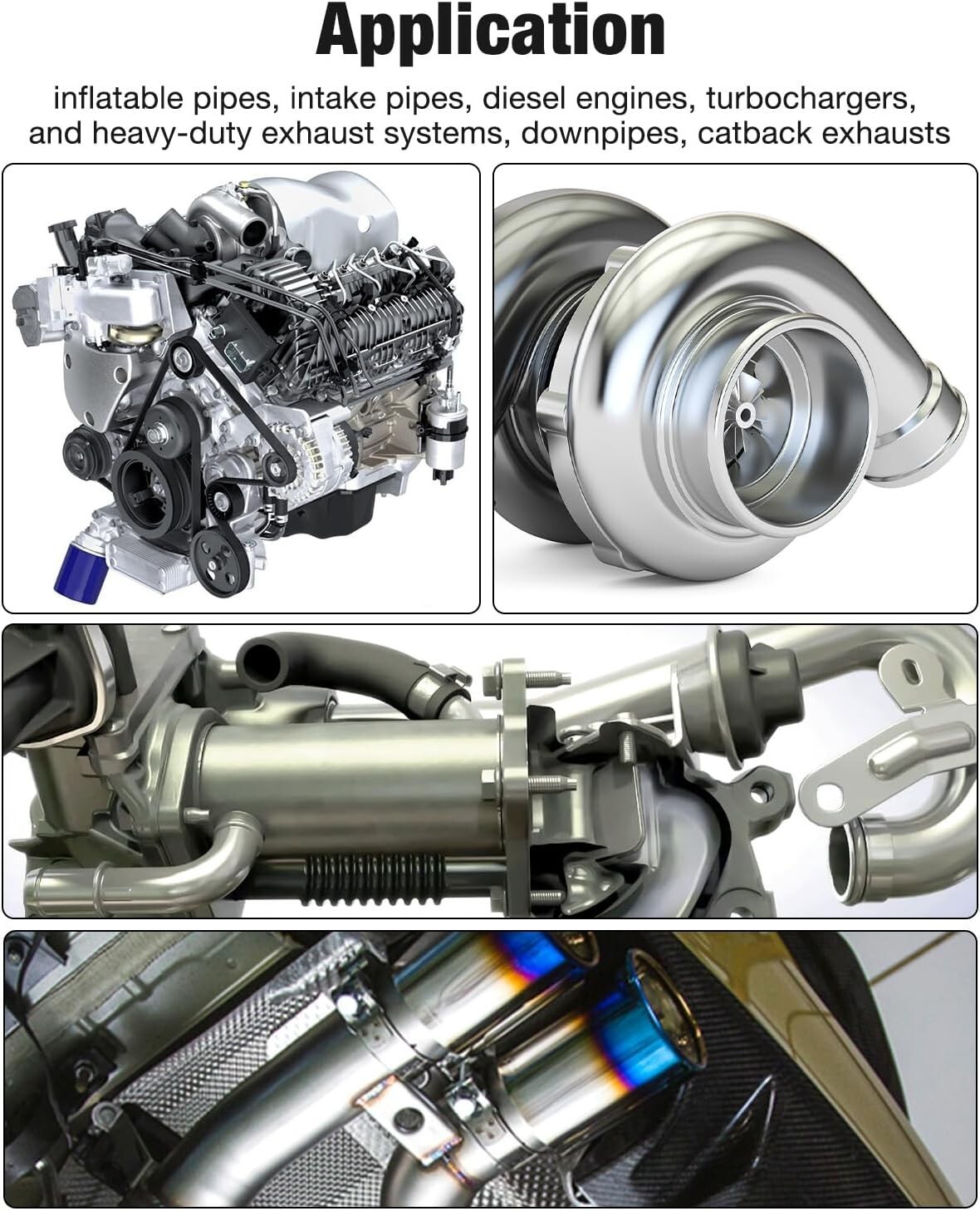 8PCS 3inch Stainless Steel V-Band Clamp SS 304 flange Vband Exhaust Downpipe