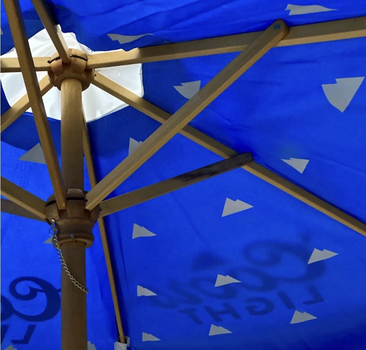 Coors Light Market Umbrella Wood Pole Fabric Canop LIMITED EDITION