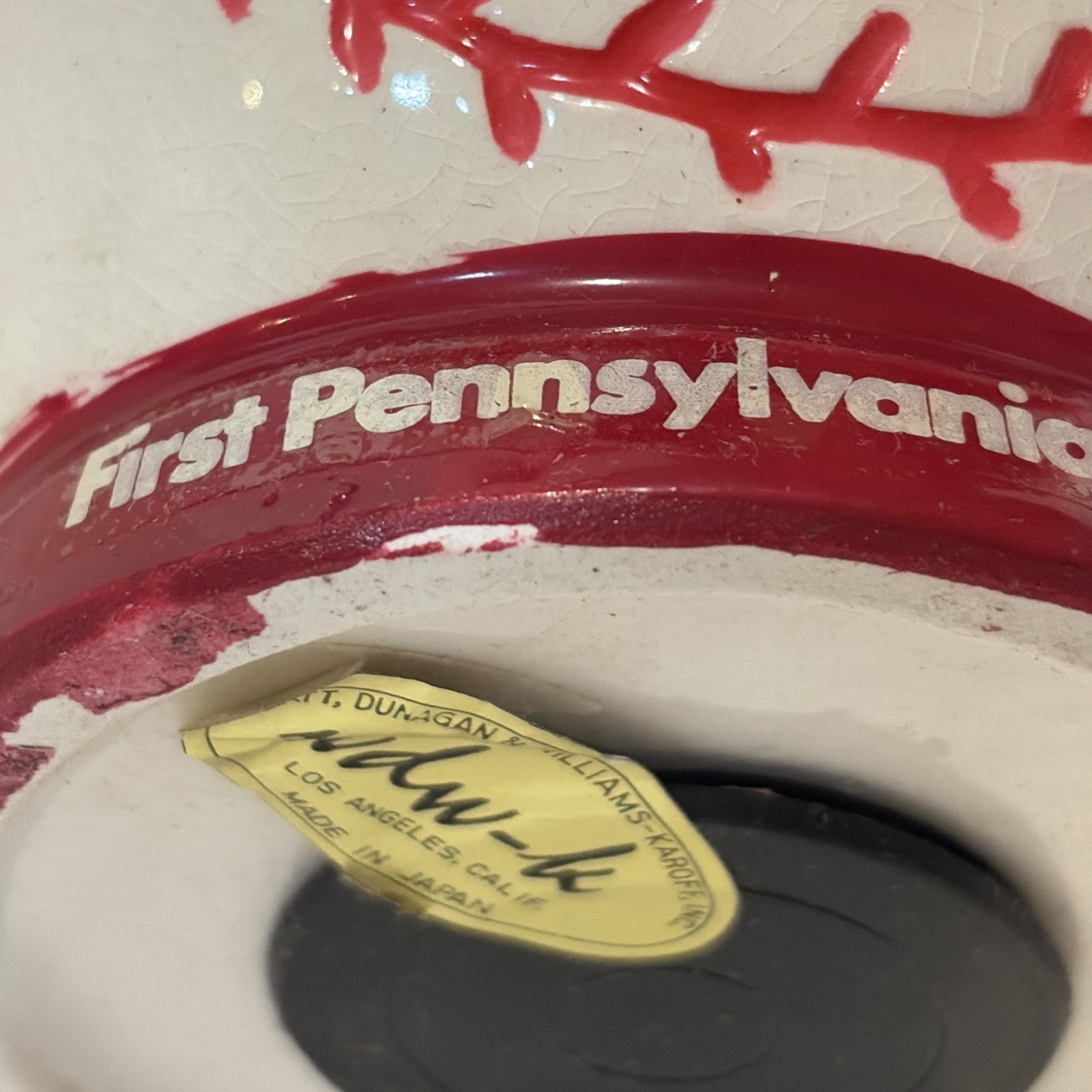 VTG First Pennsylvania Bank Philadelphia Phillies Ceramic Coin Baseball Cap WDWK