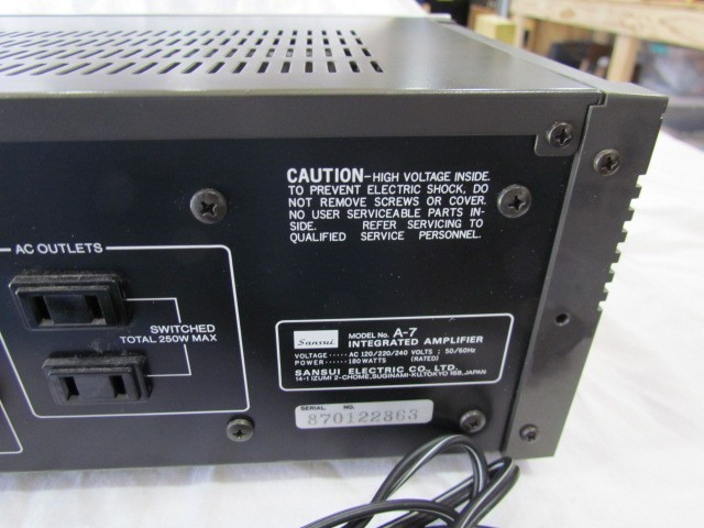 Sansui Integrated DC Servo Amplifier A-7 Silver Face -Tested -Working-VERY CLEAN