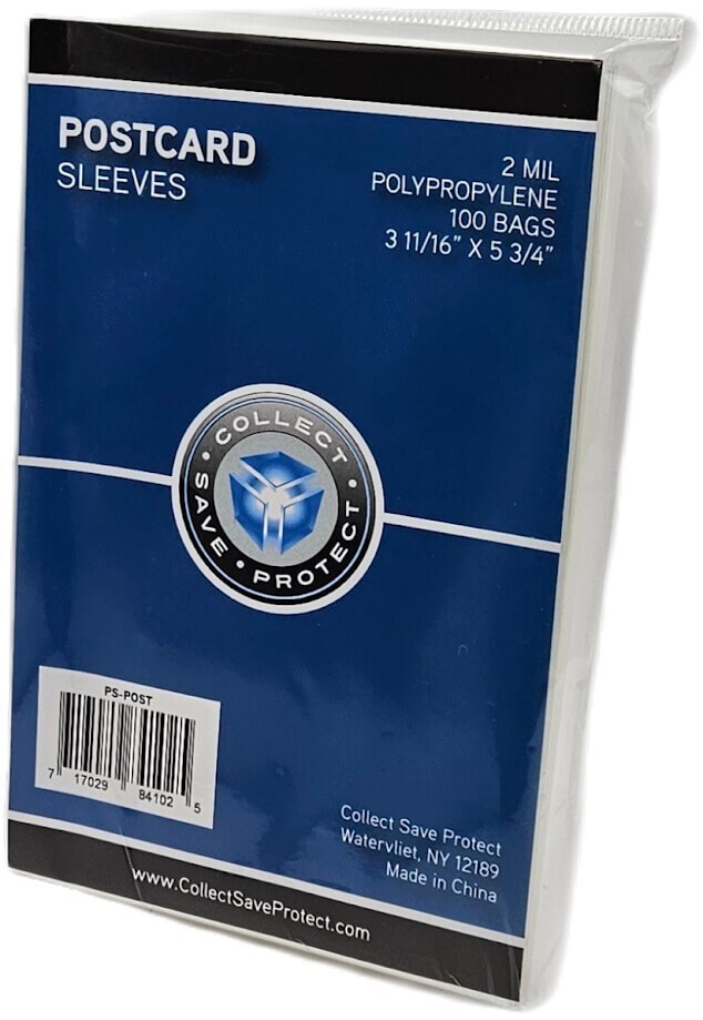 (100-Pack) CSP Standard Size Postcard Sleeves Archival Quality 2 Mil Poly