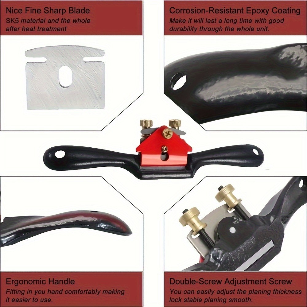 Woodworking Spokeshave - Adjustable for Curved Wood & Edge Trimming