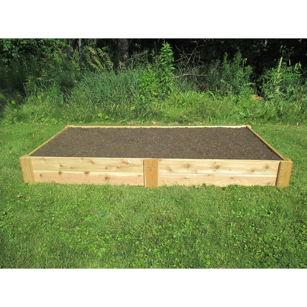 Premium Raised Garden Bed 4x8 Feet 11 Inch Height Natural Wood Planter Box
