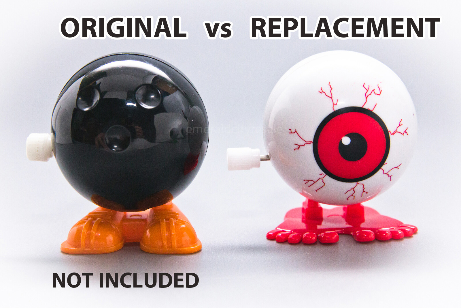 1 Replacement Wind-Up EYE BALL Toy ONLY for Vtg 1980 TOMY Strolling Bowling Game