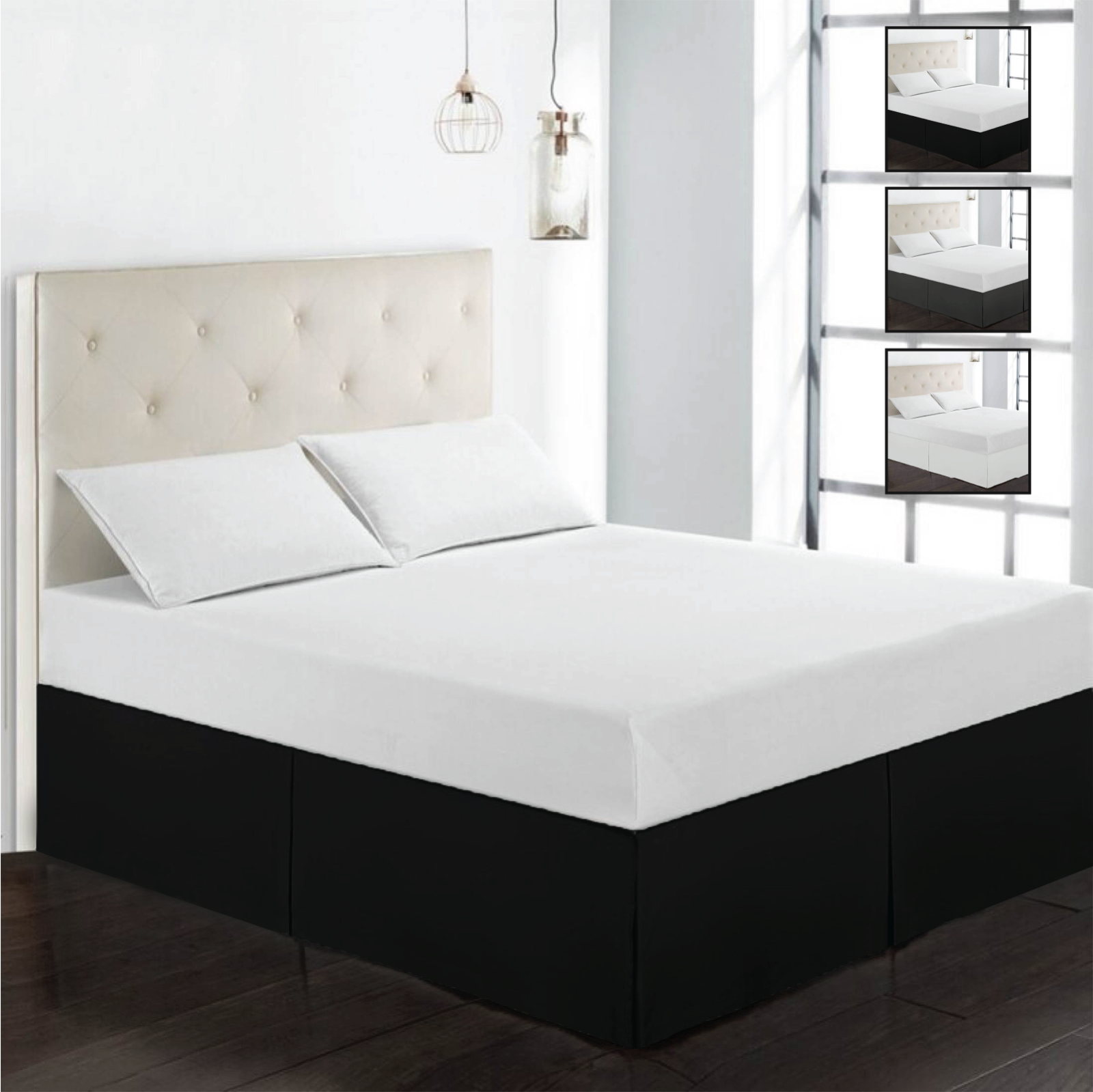 Bed Skirt Premium Full Queen King Size Microfiber Hotel Quality 14" Drop Skirts