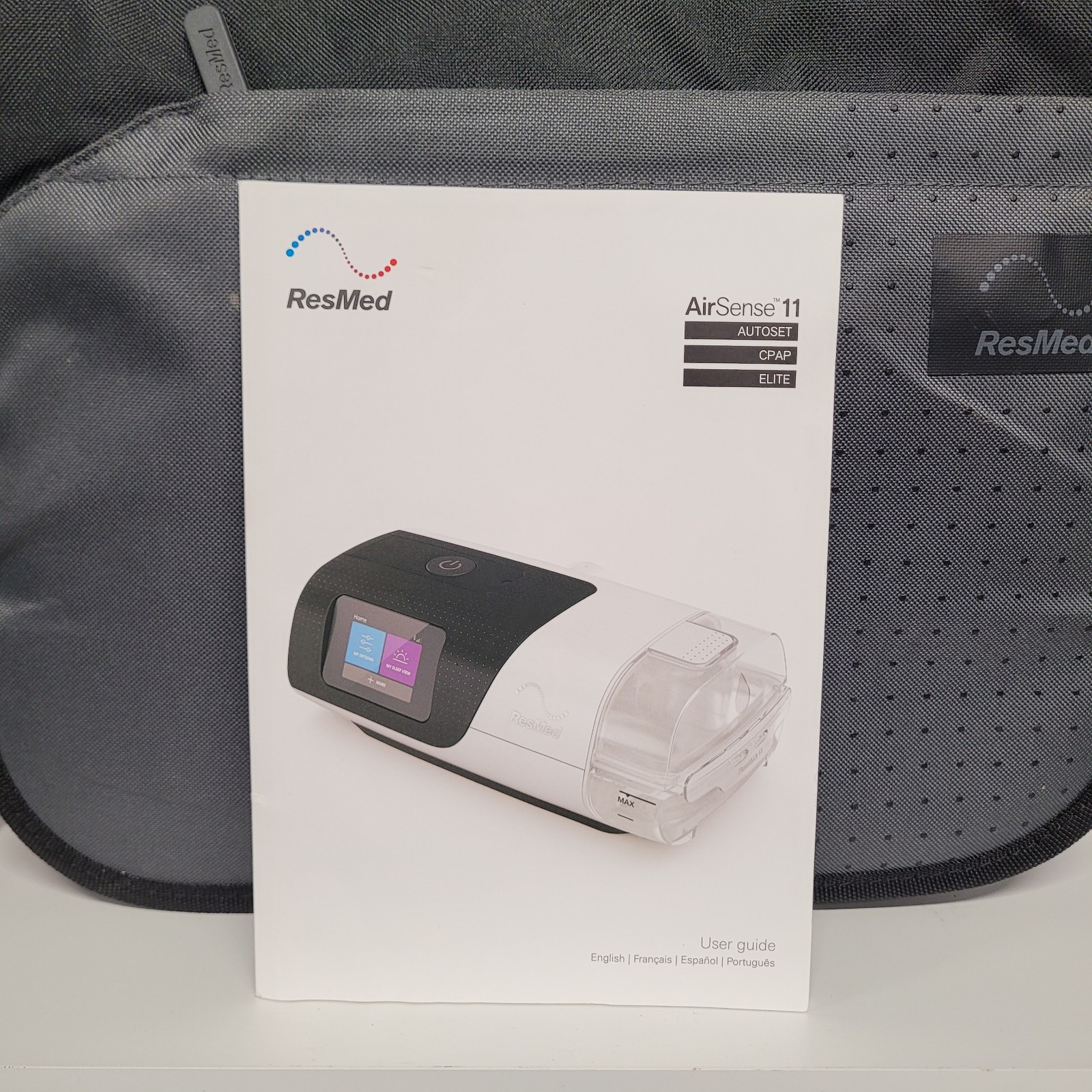 ResMed Airsense 11 Padded CPAP Carry Case W/ Shoulder Strap Gray Travel Bag