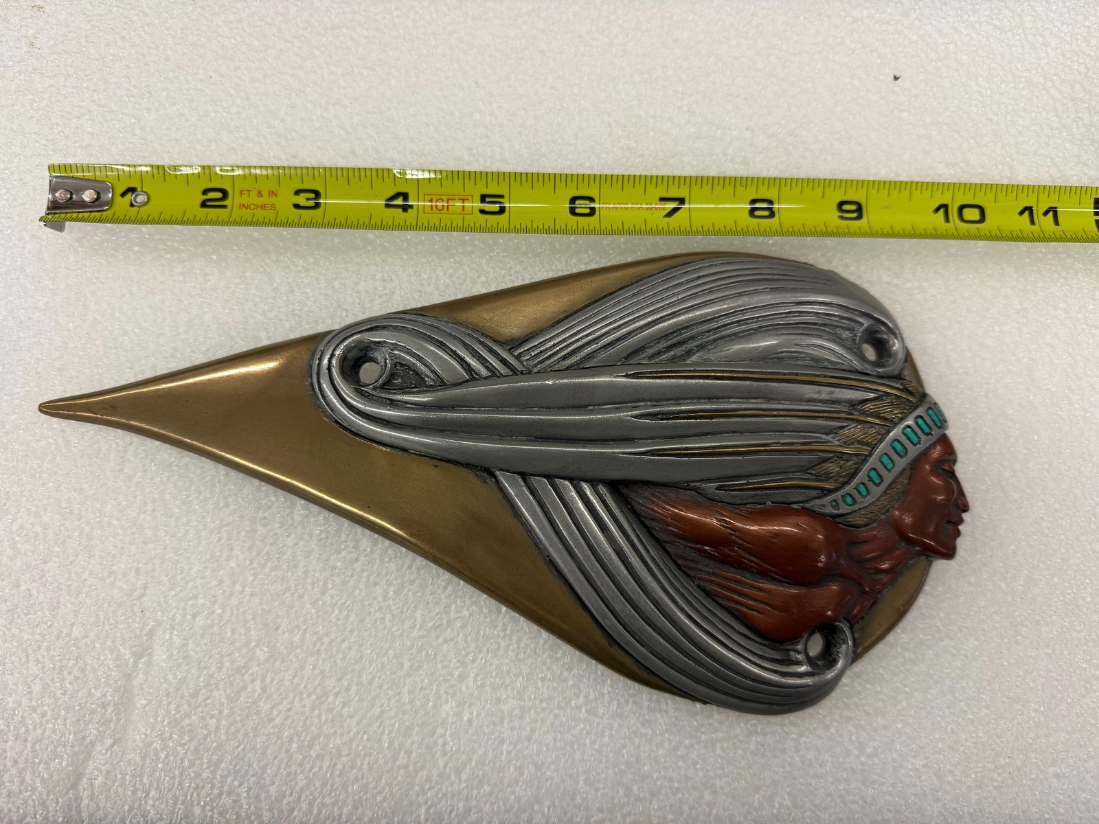 Zambini Bros John Danna “Indian Red Hawk–Style” Bas-Relief Casting Gas Tank Art