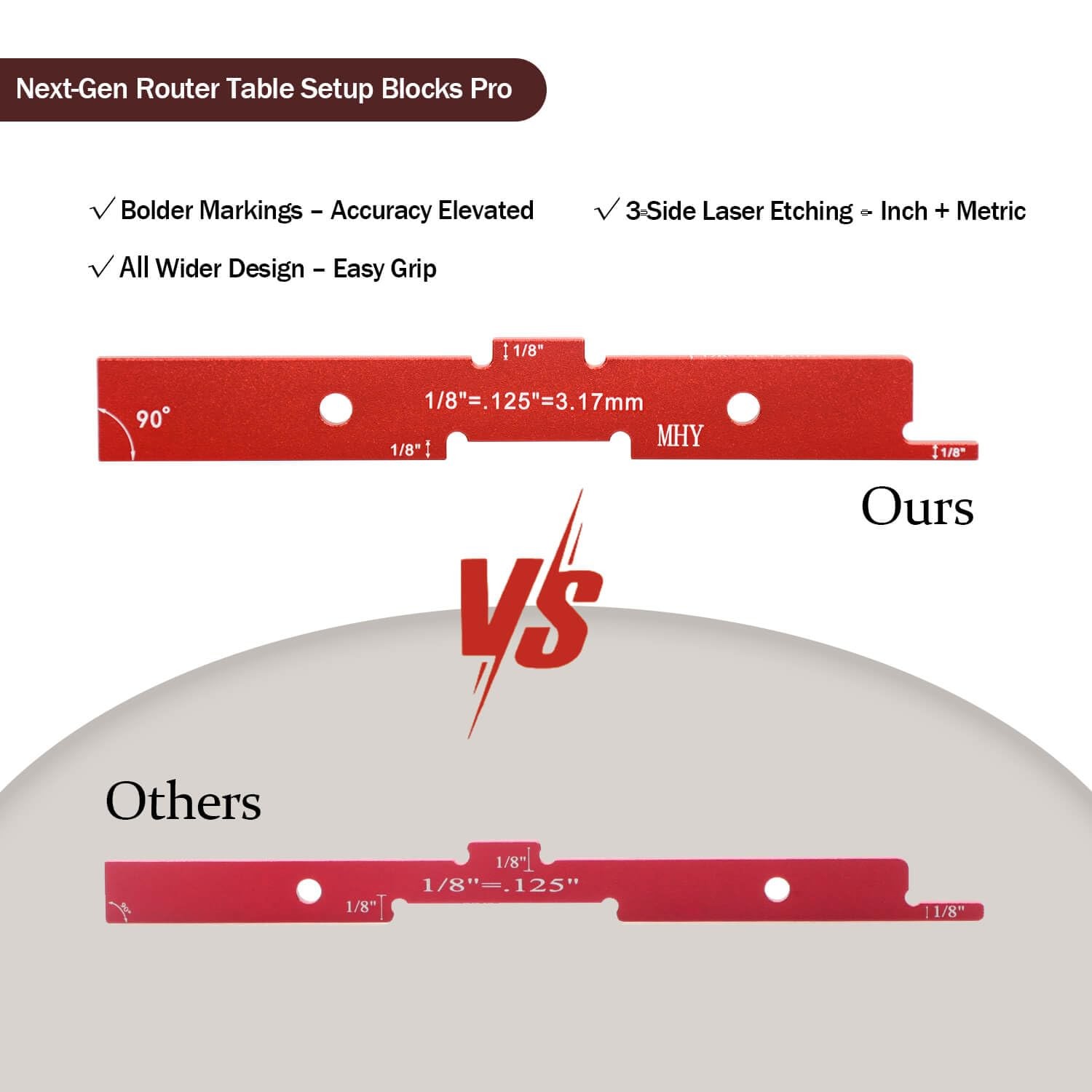 Precision Router Table Setup Blocks - 8PCs Aircraft Aluminum Height/Depth/Ang...