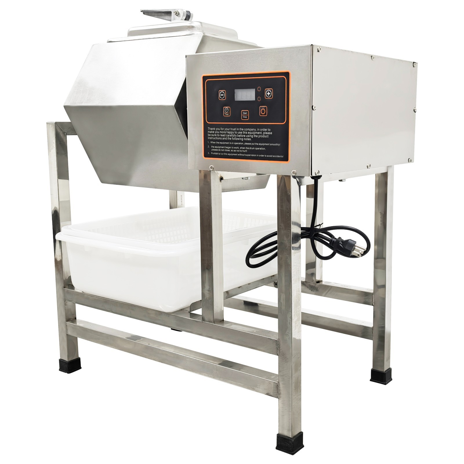 110V 42.5QT Automatic Meat Tumbler Marinator Microcomputer Control Hexagonal