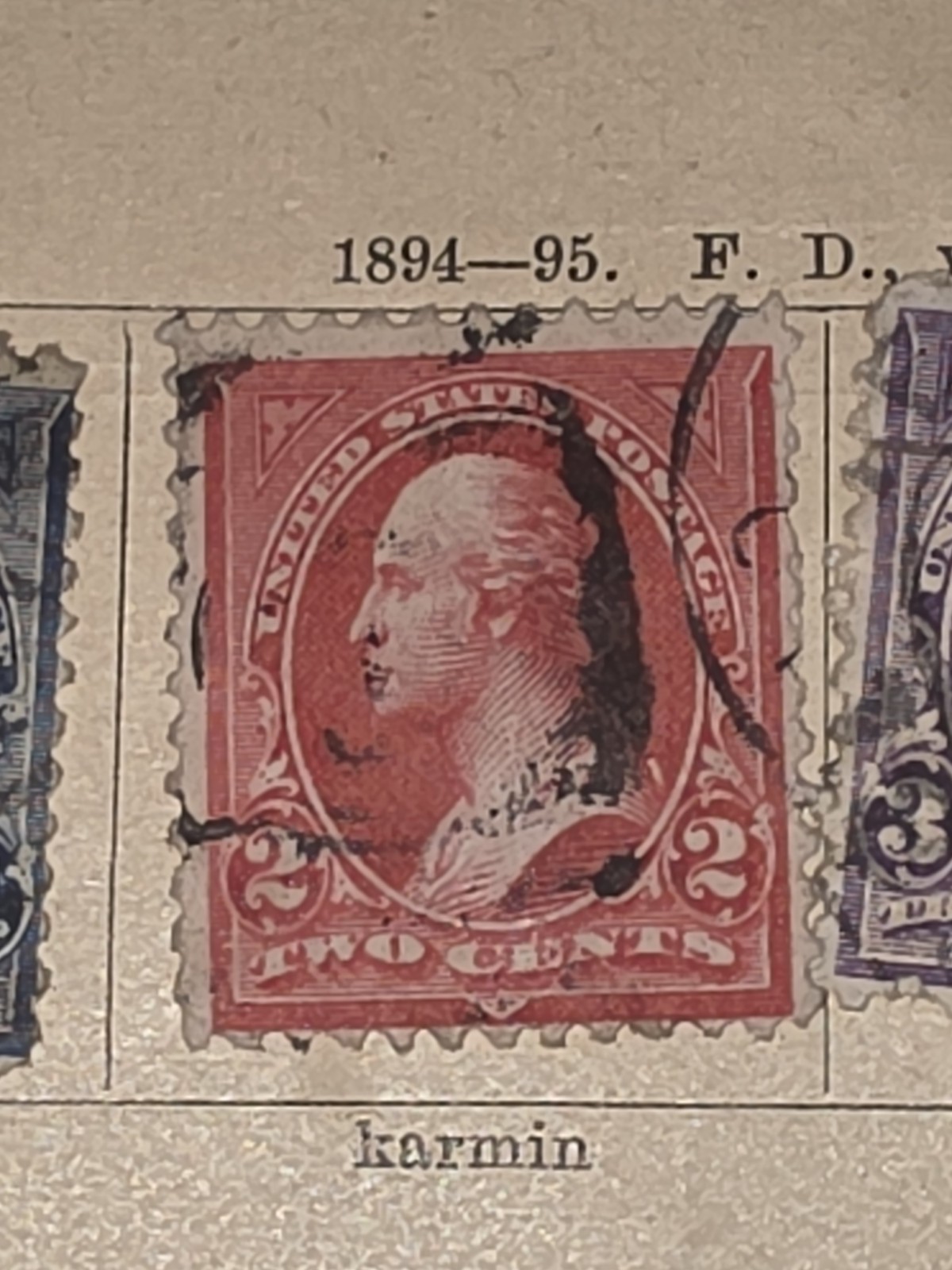 Vintage US Washington 2c Banknote Stamp Used - #I805