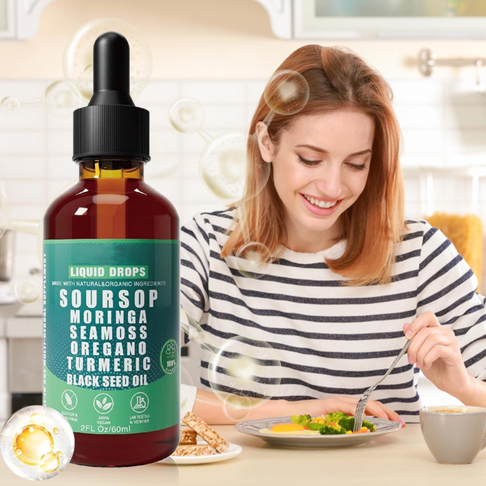 Vyxion Soursop Bitters Liquid Drops - Immunity, Liver, Gut & Antioxidant 60ml