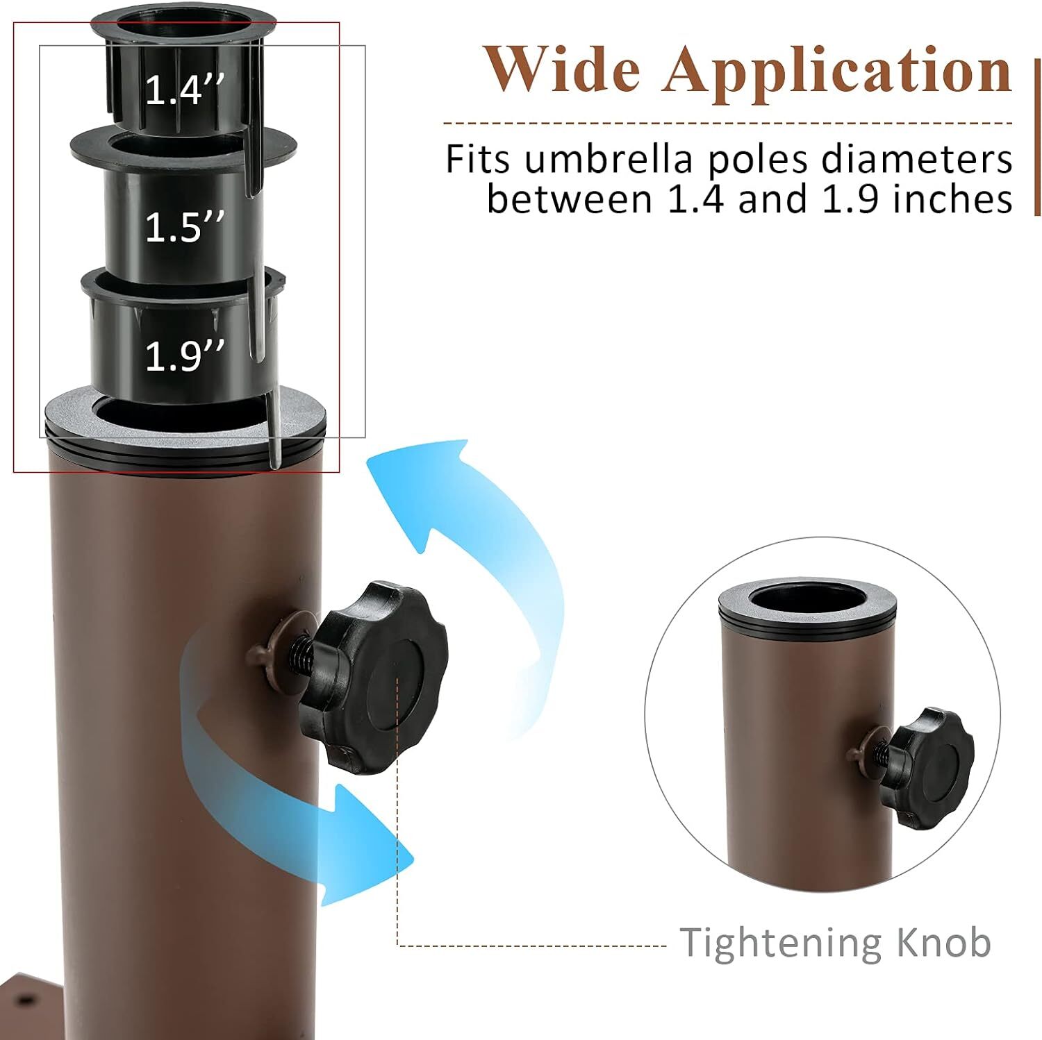 50LBS Portable Outdoor Umbrella Base Stand 24 Inches Square Base Holder
