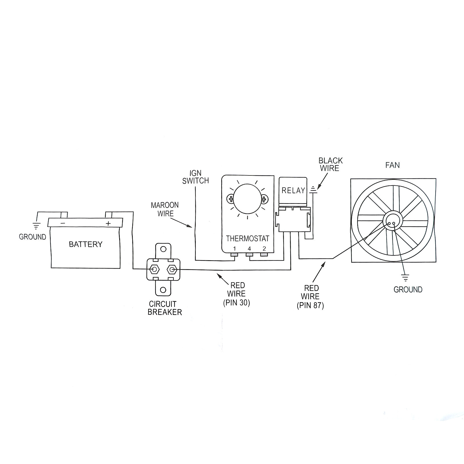 Adjustable Electric 12V Radiator Fan Thermostat Control Relay Wire Kit Car Truck
