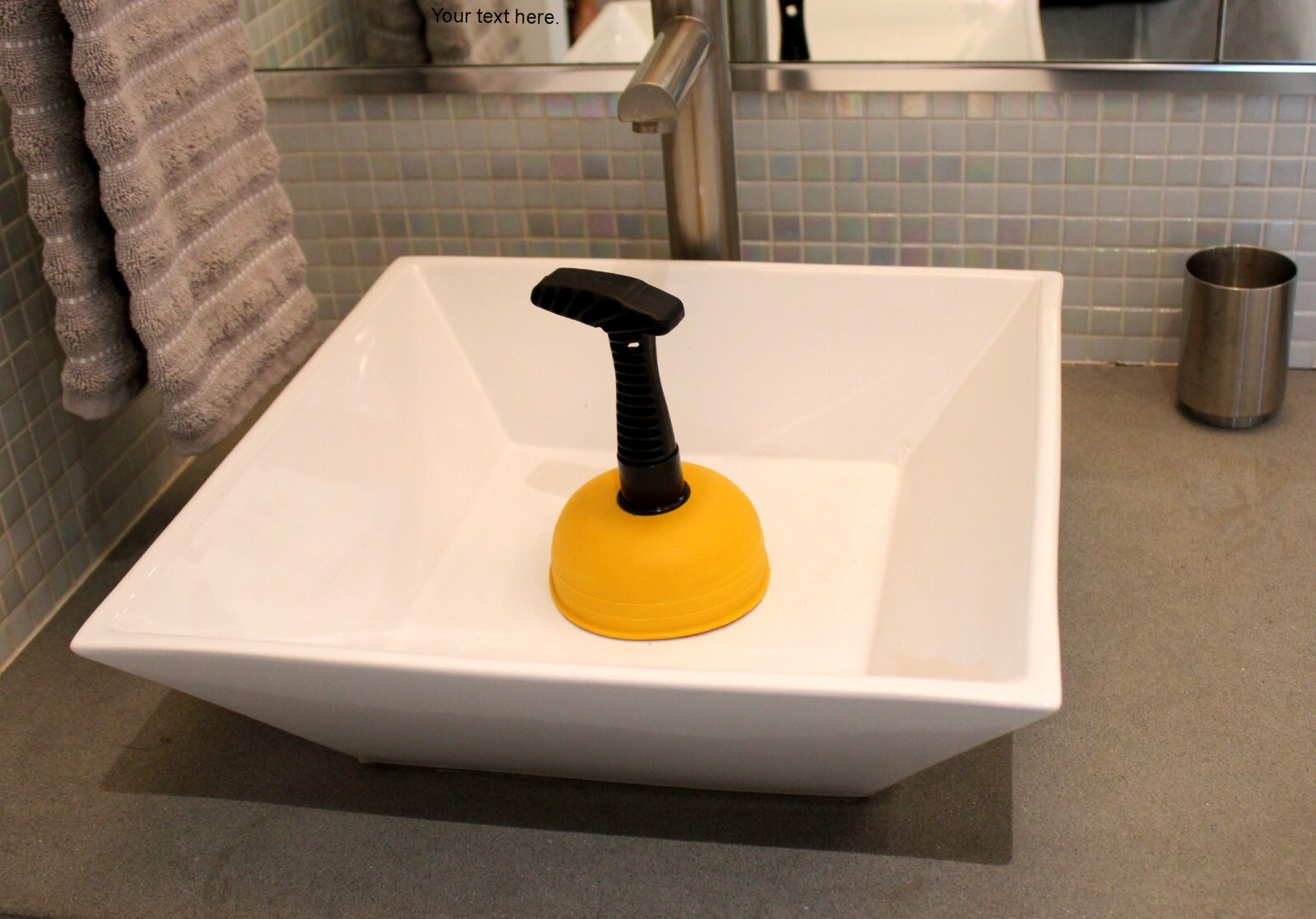 Mini Sink Plunger for Kitchen, Bathroom, and Shower Drains - Short Handle