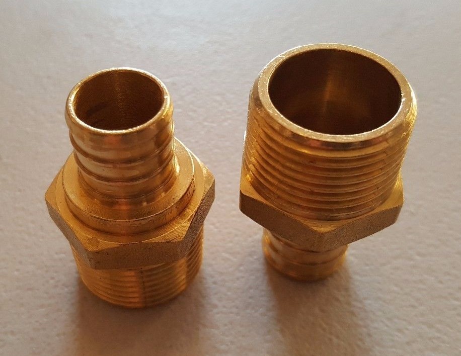 100 PCS. 3/4" PEX X 3/4" MALE NPT THREADED ADAPTER BRASS CRIMP FITTING LEAD FREE
