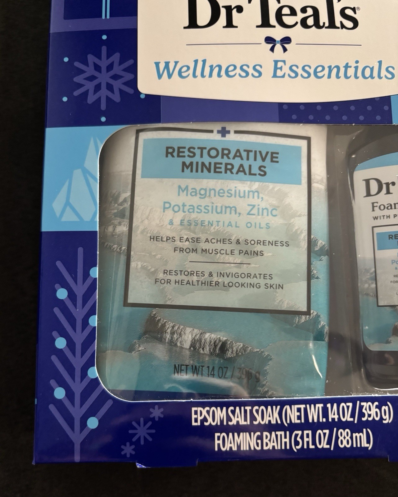 Dr Teals Restorative Minerals Bath Gift Set Magnesium Potassium Zinc 2 piece New