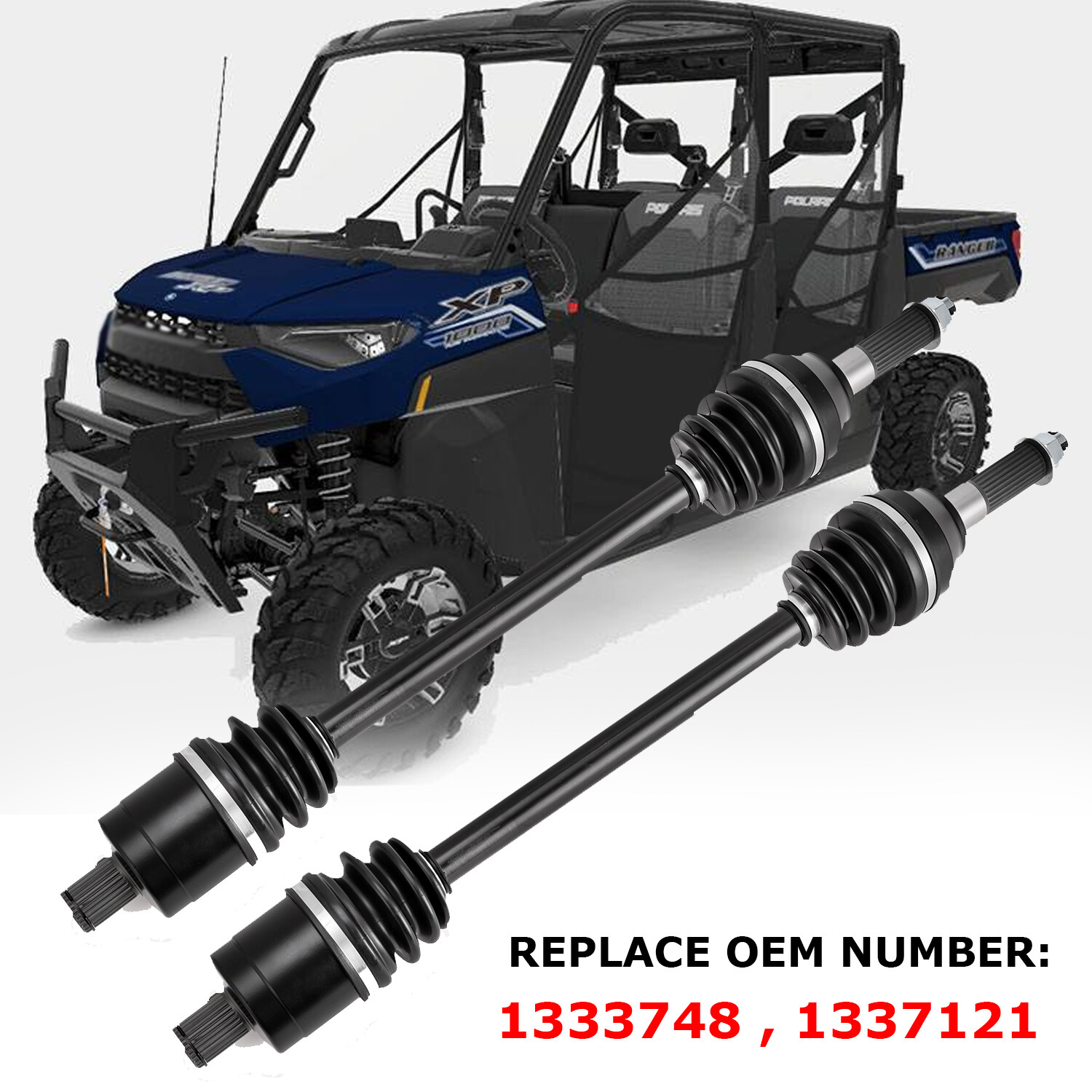 Rear Left & Right CV Axle Drive Shaft for Polaris Ranger 1000 XP 1337239 2 Pack