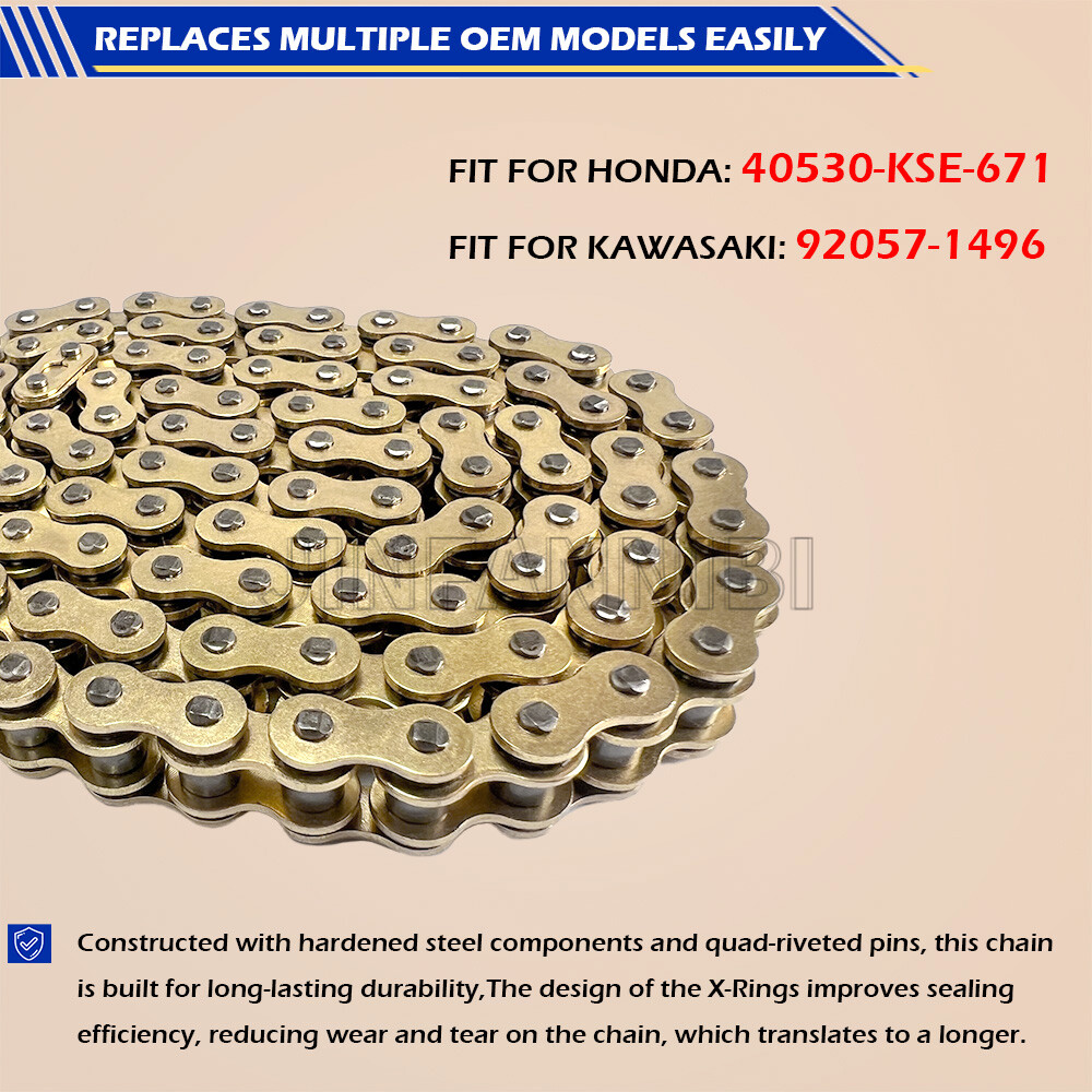 Gold 420 X-Ring Chain 120 Links With Connecting Master Link for Motorcycle