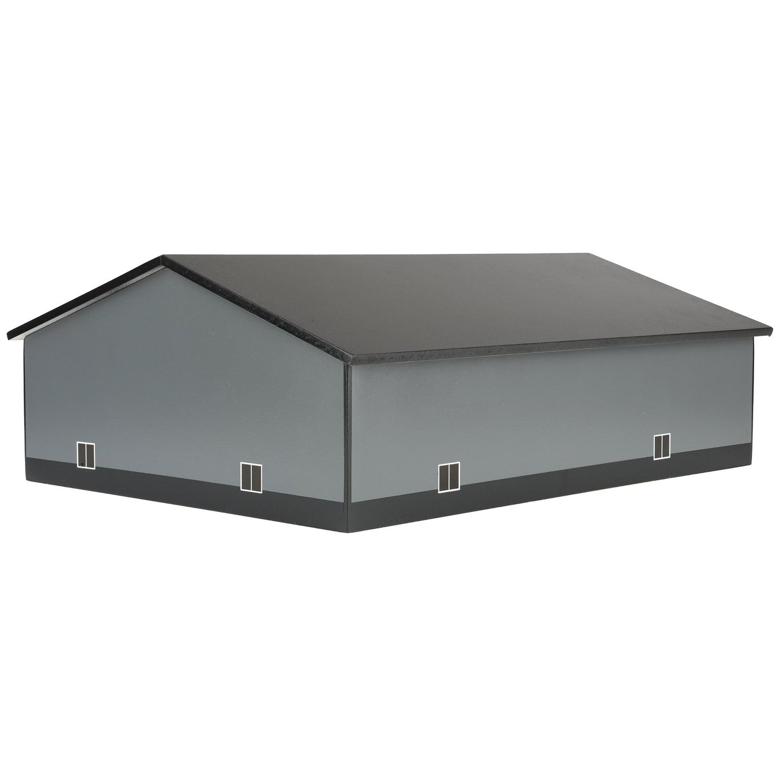 Replica 1/64 Gray & Black 2 Door 60ft x 80ft Wooden Tractor or Truck Shop STA-22