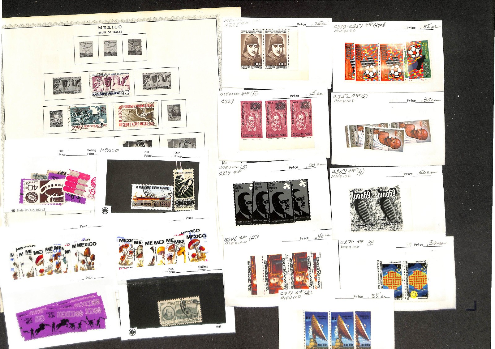 Mexico Stamp Collection on 8 Minkus Pages, 1863-1956 (BL)