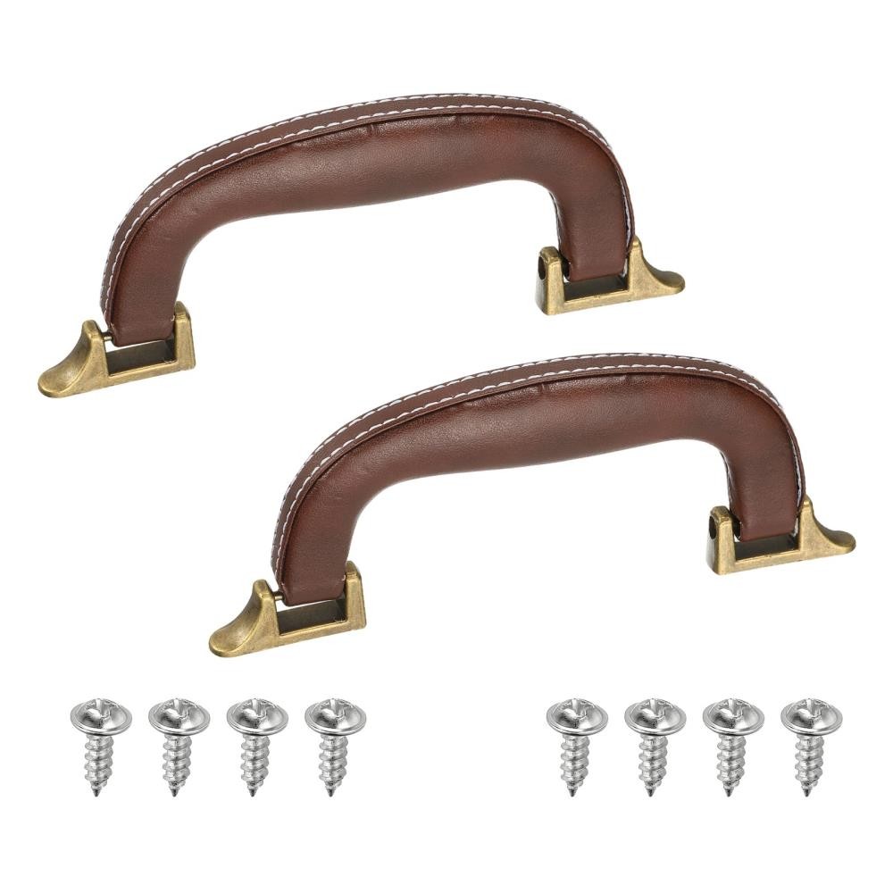 2 Pack PU Leather Replacement Handles For Luggage Cases Storage Boxes Vintage