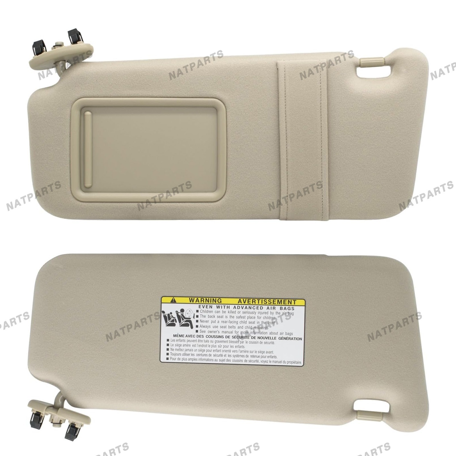 Left Driver Side Sun Visor W/O Lights for 2007-2011 Toyota Camry 74320-06780-E0