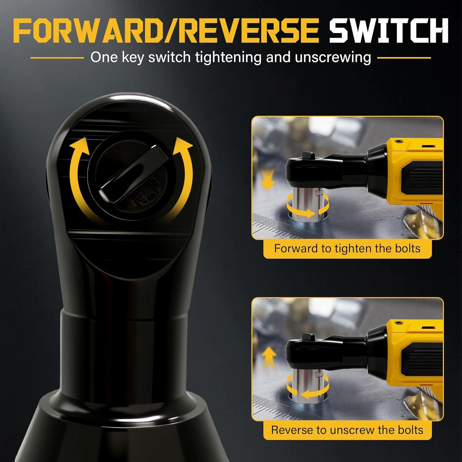 3/8" Cordless Ratchet Wrench for DEWALT 20V MAX Battery, 45 Ft-lbs(60 N.m)