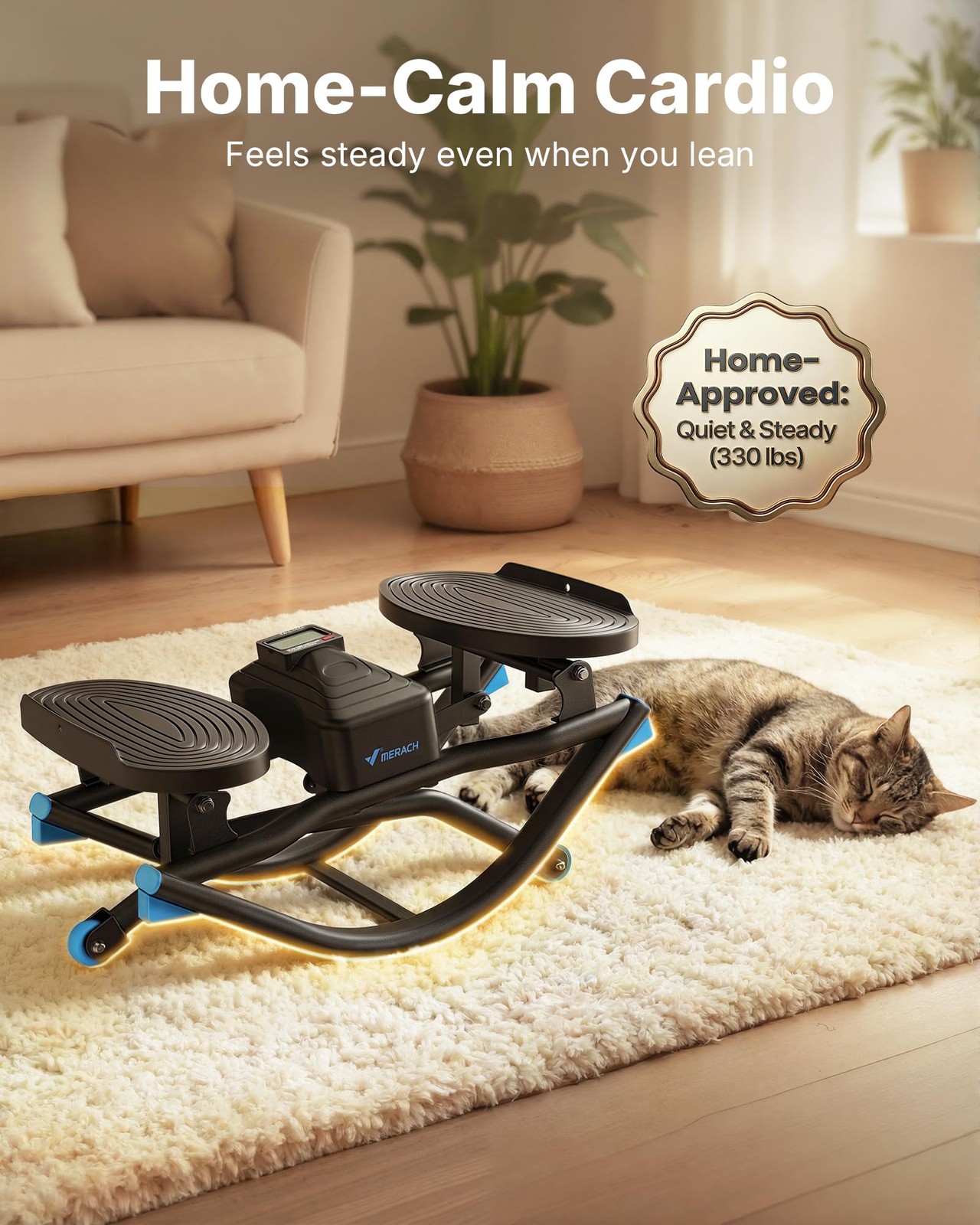 Merach Rocking Steppers for Exercise at Home, 3D Motion Stair Stepper with