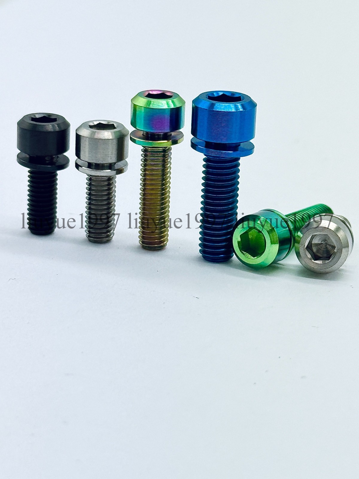 M6 Titanium Bolt Cylindrical Hex Head with Washer Screw for Bike Handlebar Stem