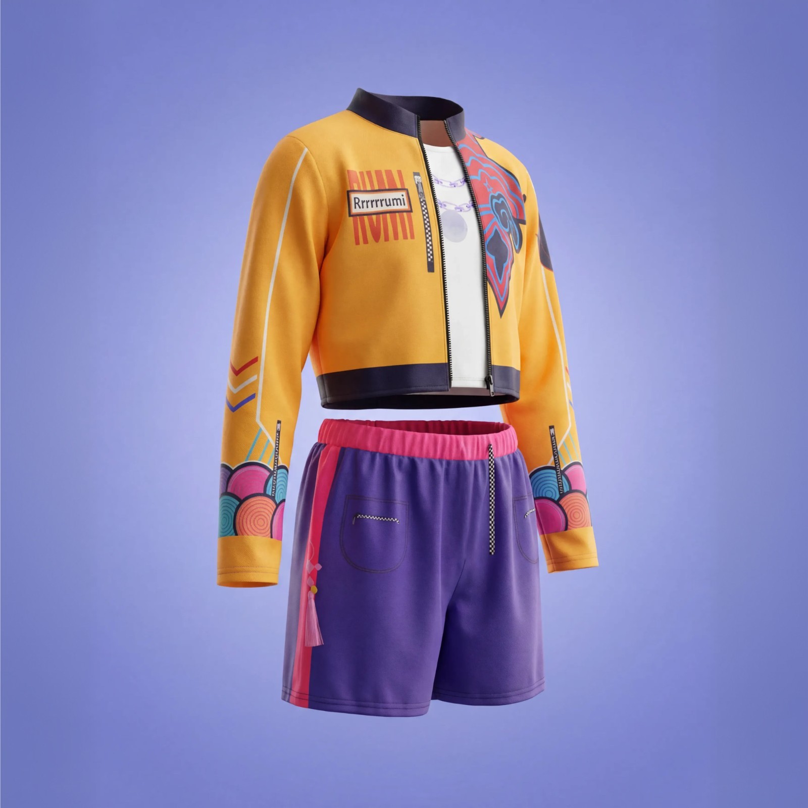 Girls K-Pop Demon Hunter Costume 3PCS | Rumi Anime Style Pajamas Set Halloween