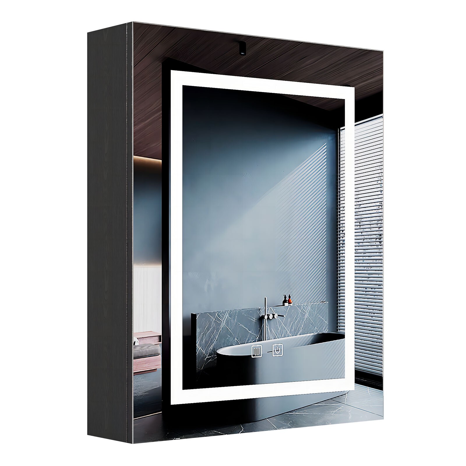 24" x 30" LED Bathroom Medicine Cabinet w/ Lighted Mirror Anti-Fog Touch Sensor