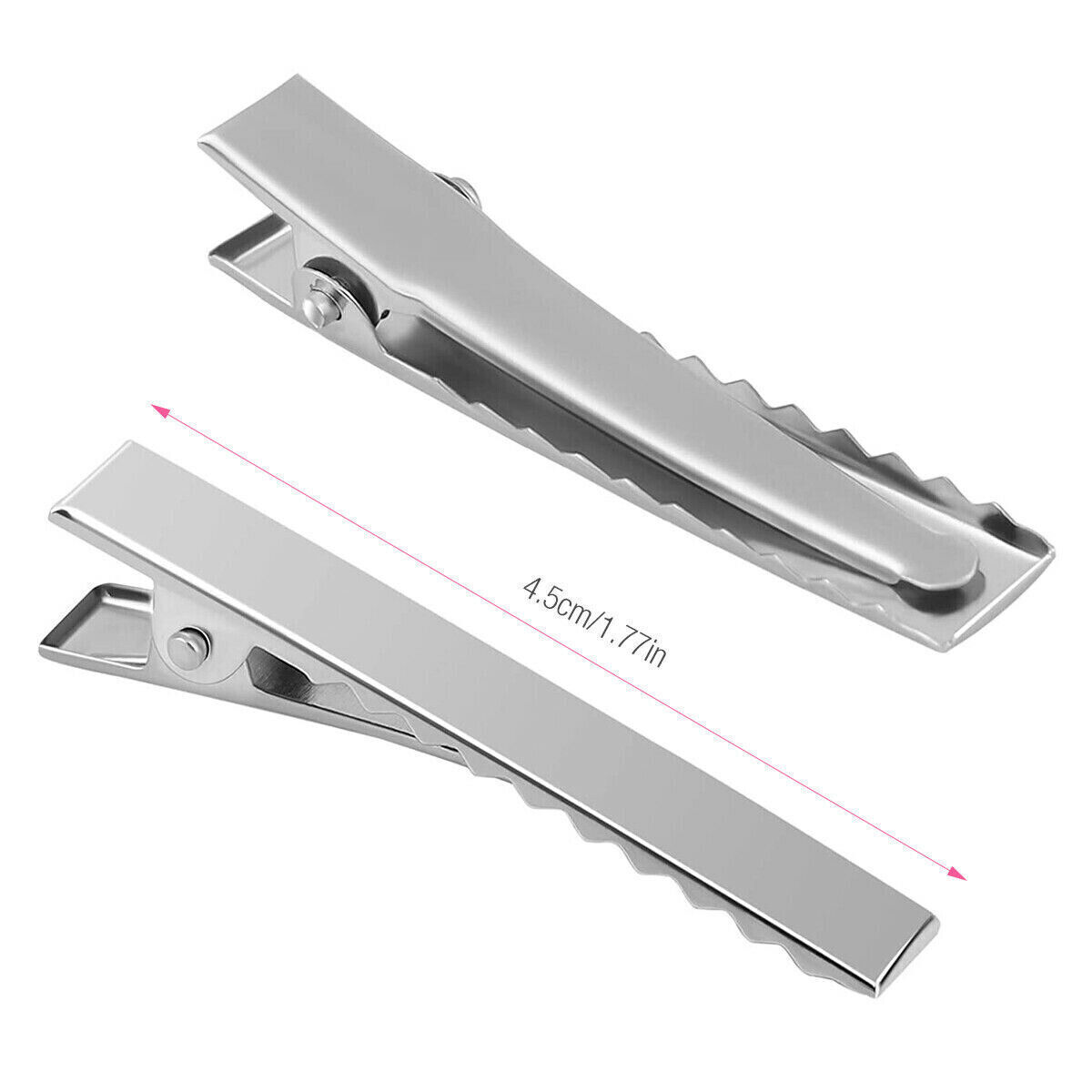 100/200/300x Silver Single Prong Alligator Metal Clips 1.75" Hair Bow Clips Bulk