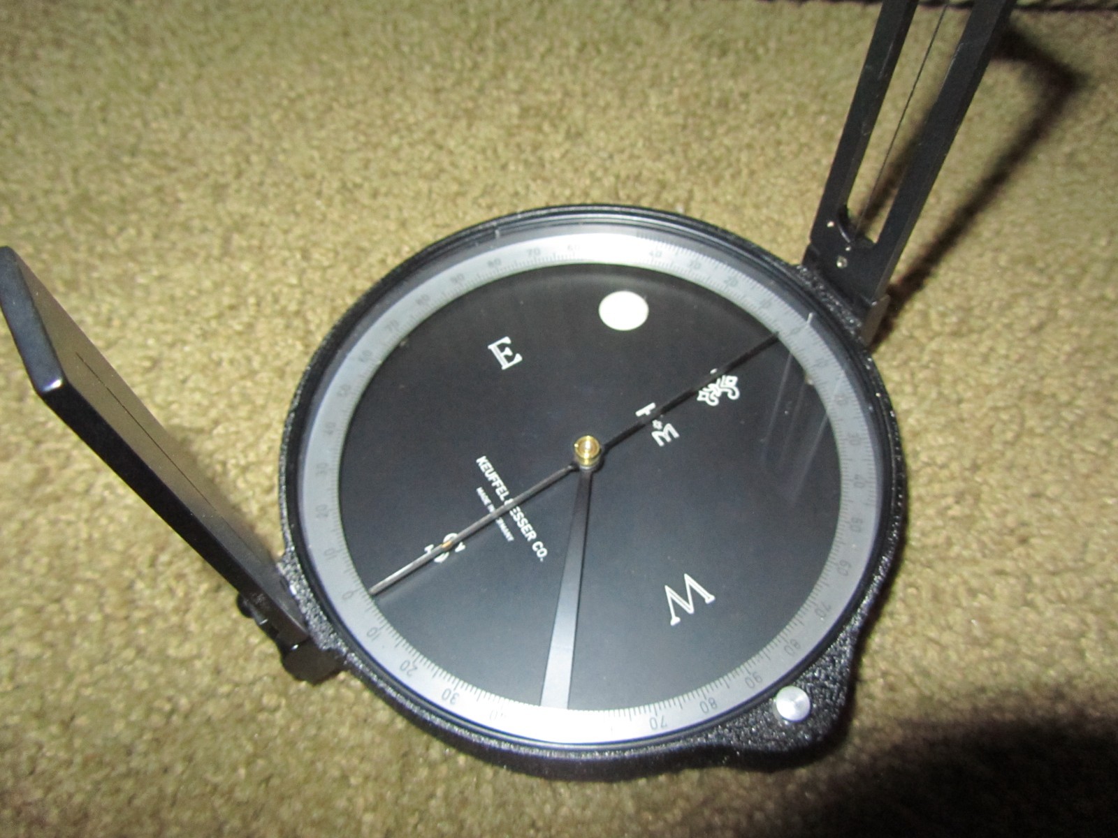 Vintage K&E Keuffel & Esser Surveyors Compass Leather Case Boxed Made In Germany