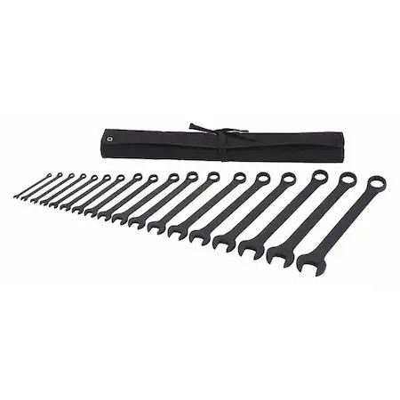 Westward 54Dg08 Combination Wrench Set, Black Oxide, 1/4 In To 1 1/4 In Head