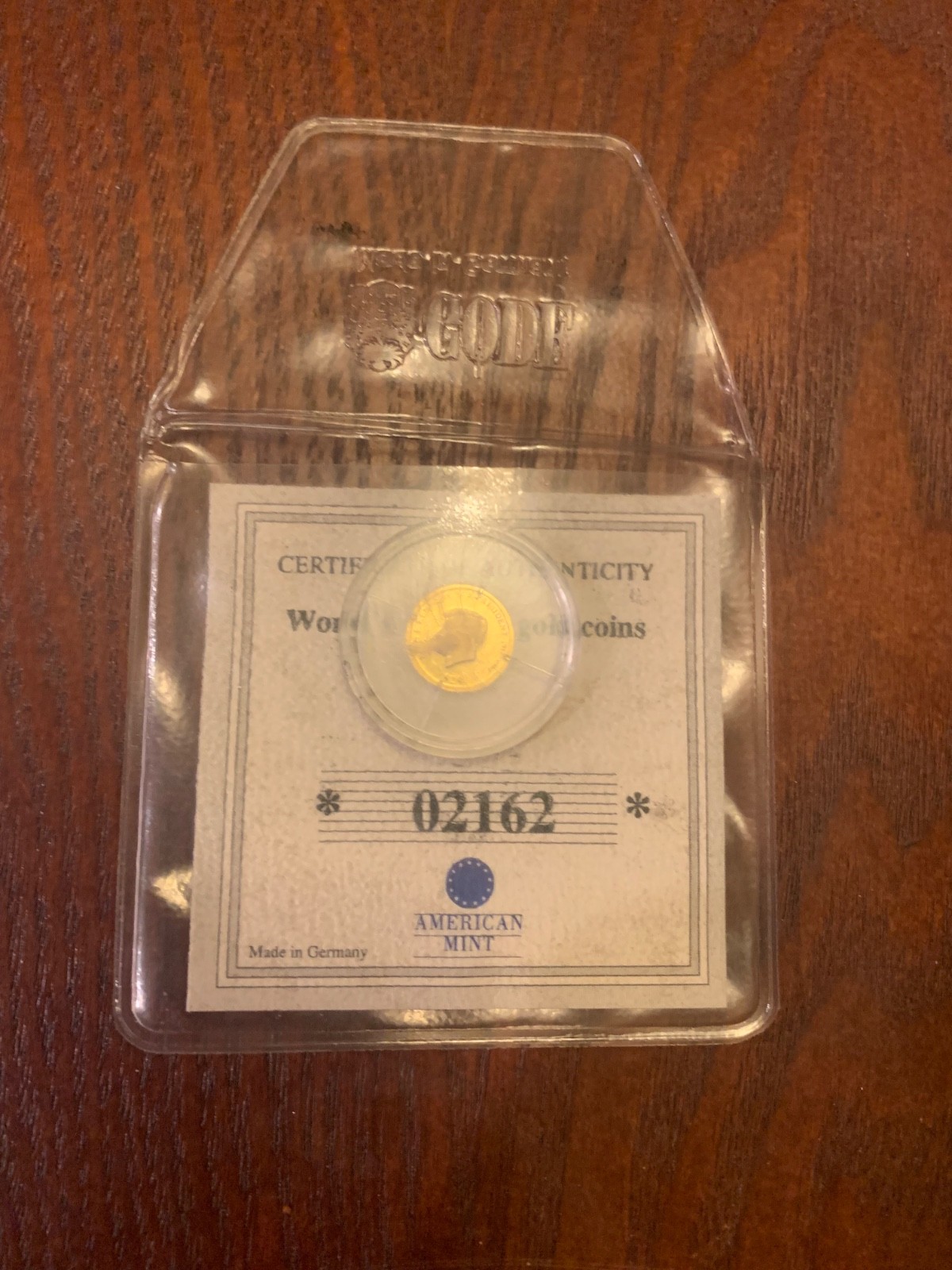 2000 Liberia American Mint JFK $25 Worlds Smallest Gold Coins