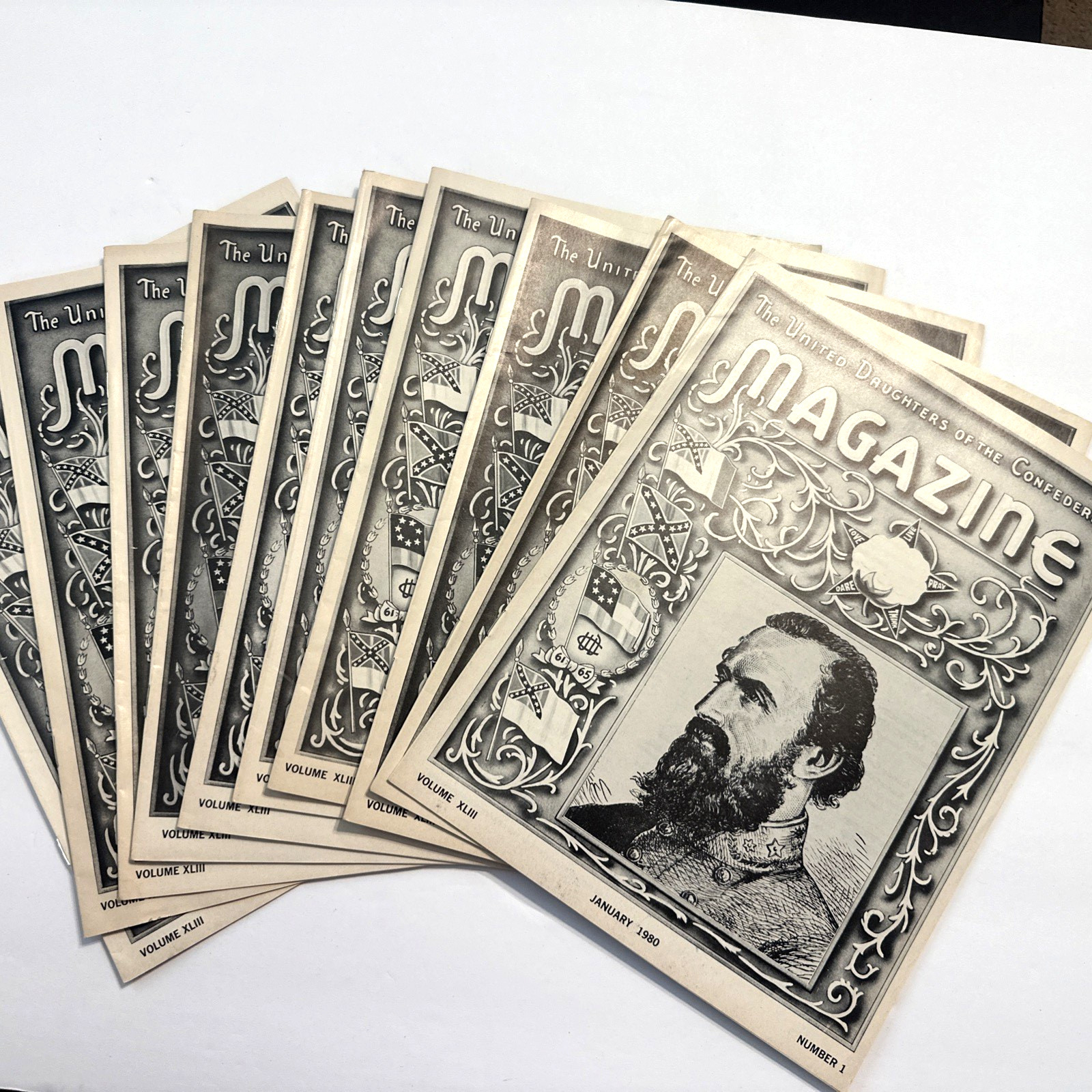 1980 United Daughters of the Confederacy UDC Magazine Lot Jan–Dec No Aug Sept