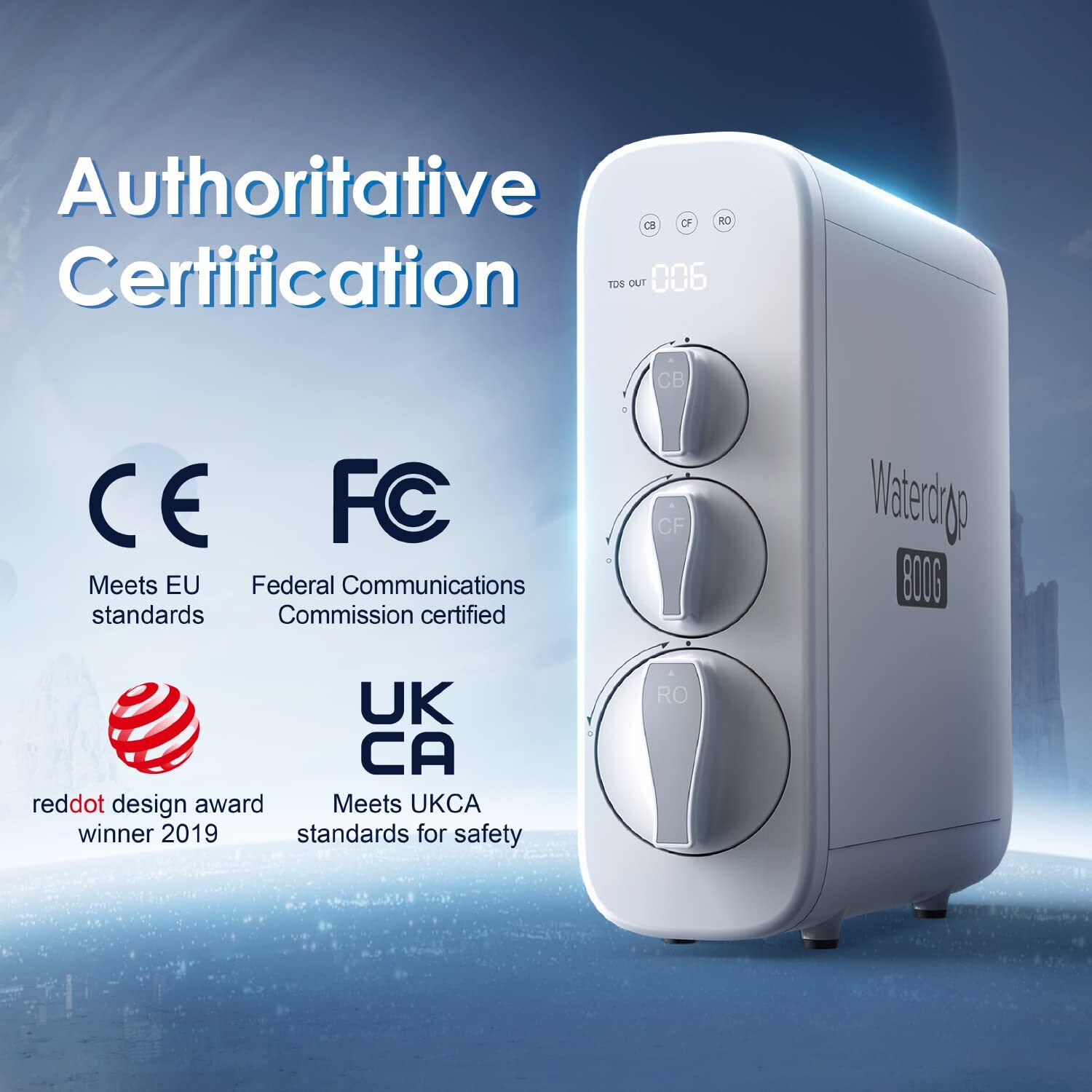 Waterdrop G3P800 Reverse Osmosis System,Tankless, With UV-Certified Refurbished