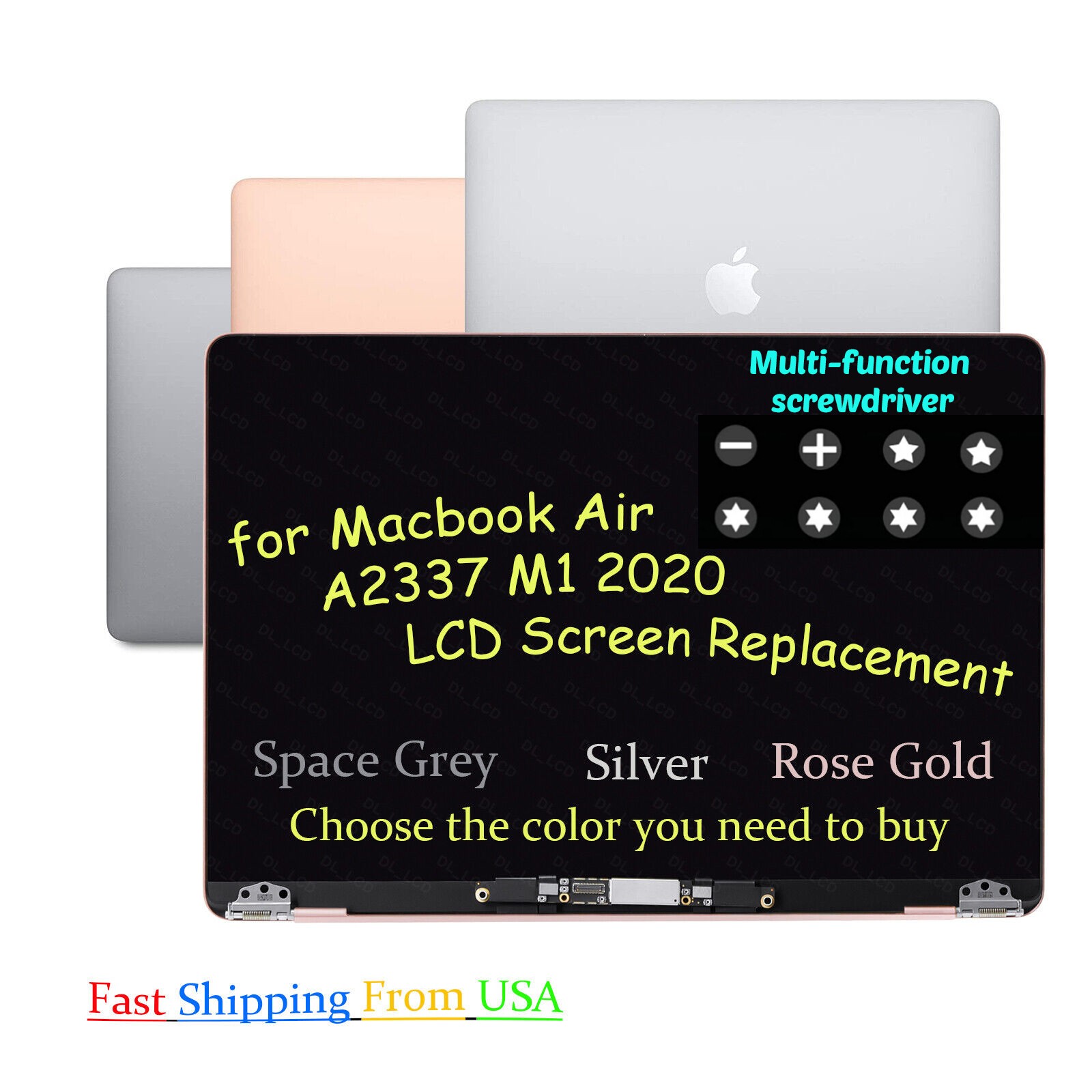 13" for MacBook Air 2020 M1 A2337 EMC 3598 Retina LCD Screen Display Assembly