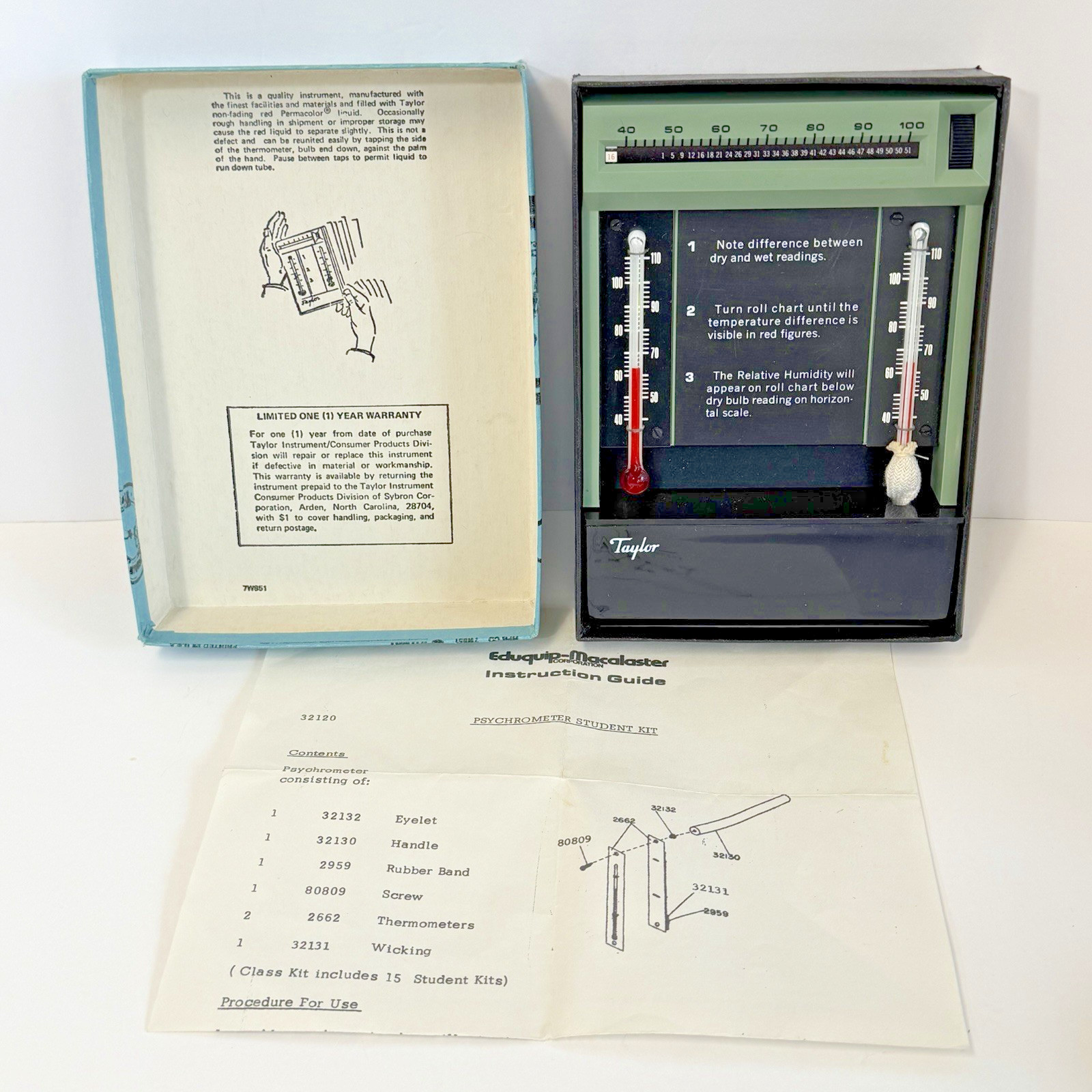 Taylor Comfortguide Hygrometer Model 5535 LNIB Measure Humidity Vintage