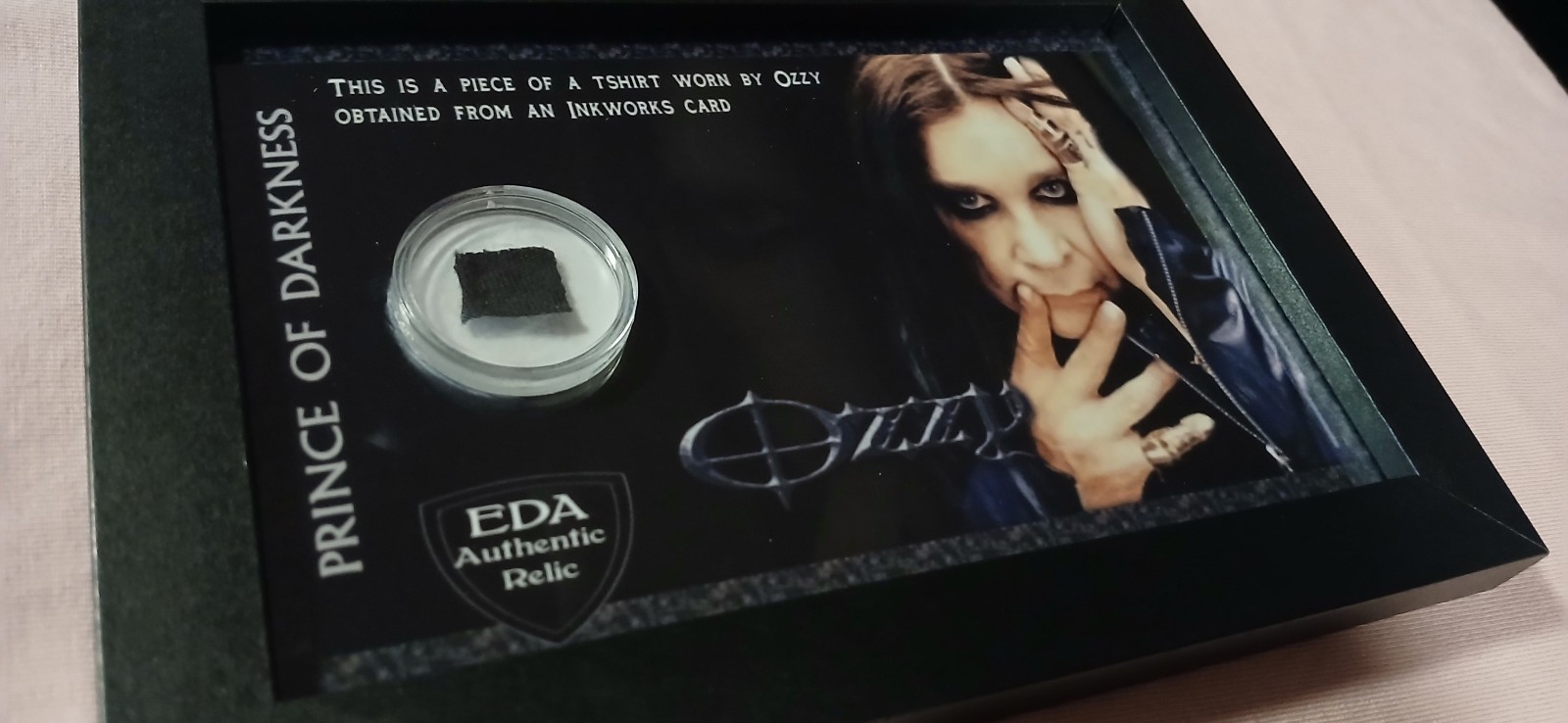 OZZY Osbourne Worn Shirt Piece Relic Memorabilia Collectible Rare w/COA