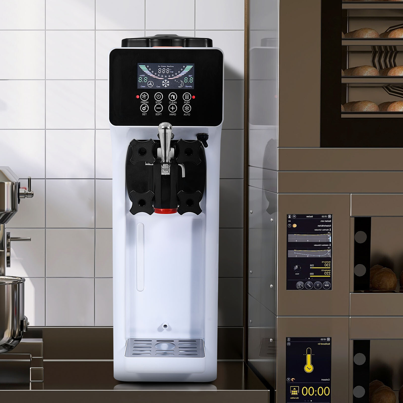 VEVOR Soft Serve Ice Cream Machine Maker 10L/H Yield Single Flavor Countertop