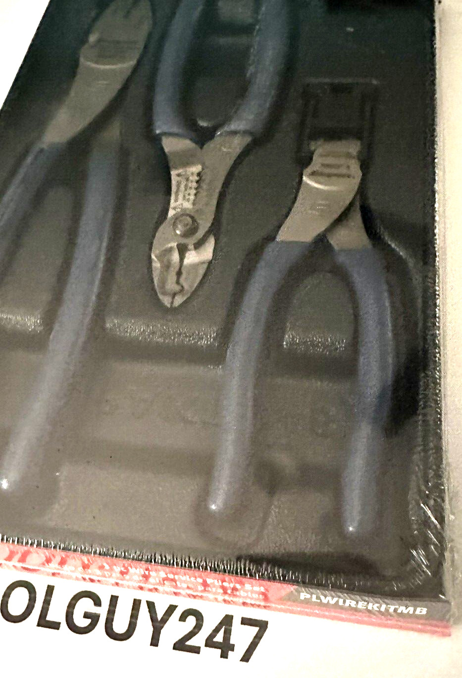 SNAP ON TOOLS USA 3Pc POWER BLUE Soft Grip Wire Service Pliers Set PLWIREKIT MB+