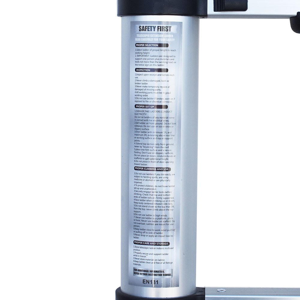 14.5FT Aluminum Extension Telescoping Heavy Duty Lightweight Step Ladder 330lbs