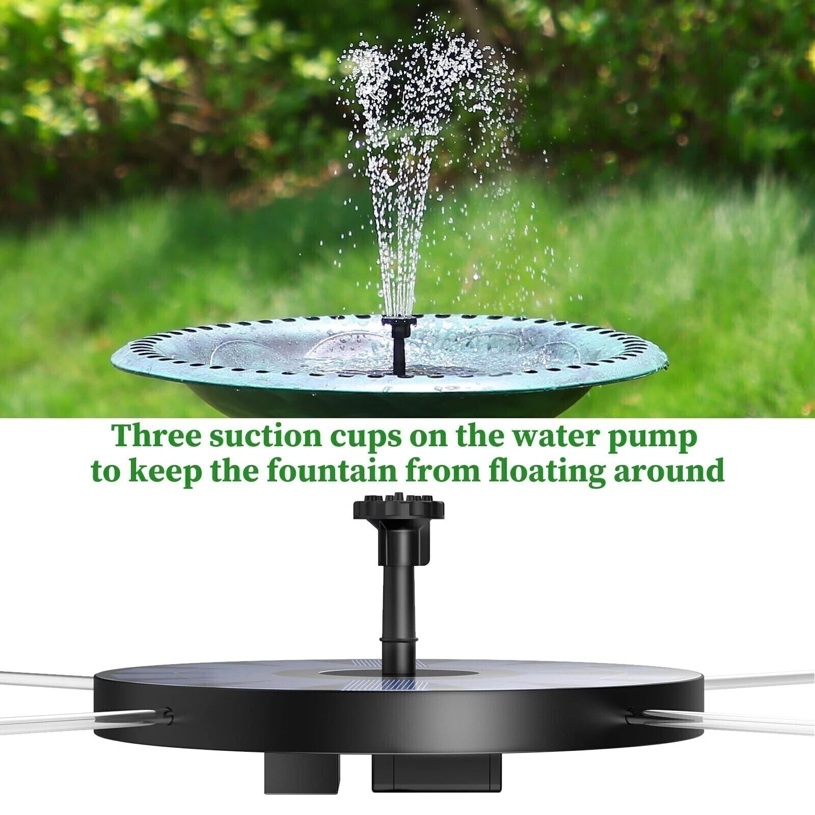 Submersible Bird Bath Solar Fountain Floating Water Pump